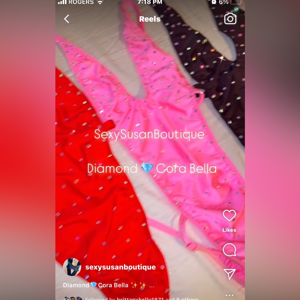 Pink Crystal Stipper Dancer Bodysuit